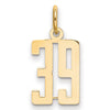 14k Small Elongated Number 39 Charm