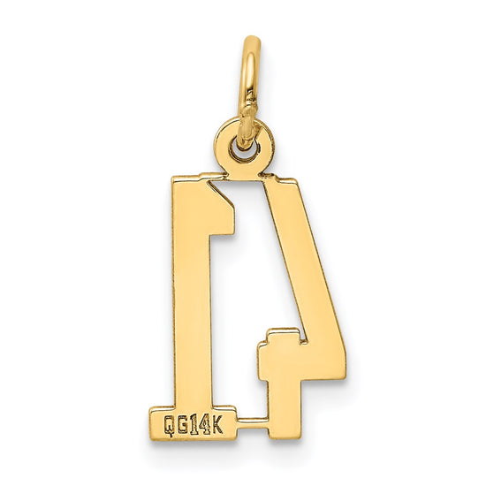 14k Small Elongated Number 41 Charm