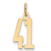14k Small Elongated Number 41 Charm