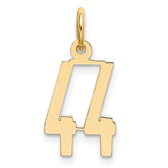 14k Small Elongated Number 44 Charm