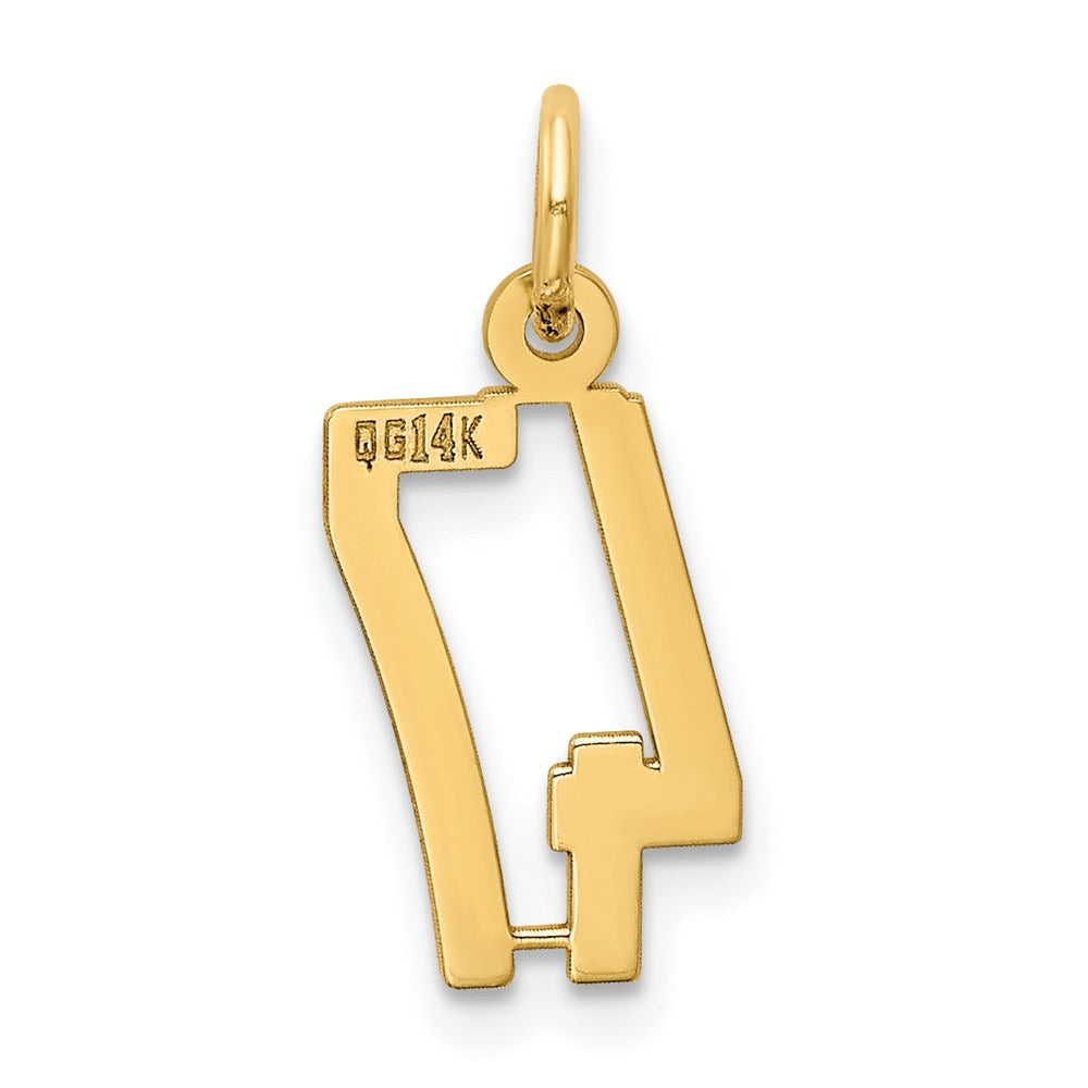 14k Small Elongated Number 47 Charm