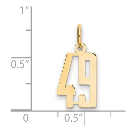 14k Small Elongated Number 49 Charm