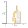 14k Small Elongated Number 49 Charm