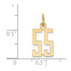 14k Small Elongated Number 55 Charm