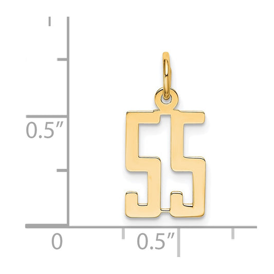14k Small Elongated Number 55 Charm