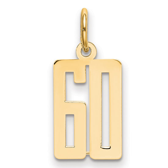 14k Small Elongated Number 60 Charm