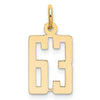 14k Small Elongated Number 63 Charm