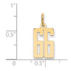 14k Small Elongated Number 66 Charm