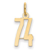 14k Small Elongated Number 74 Charm