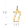 14k Small Elongated Number 77 Charm