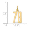 14k Small Elongated Number 78 Charm