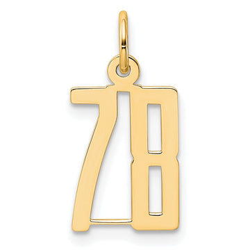 14k Small Elongated Number 78 Charm