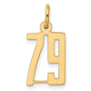 14k Small Elongated Number 79 Charm