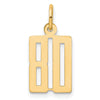 14k Small Elongated Number 80 Charm