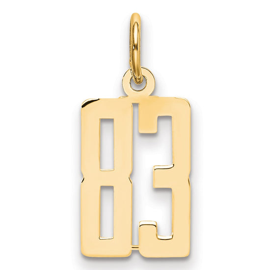 14k Small Elongated Number 83 Charm