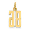 14k Small Elongated Number 86 Charm