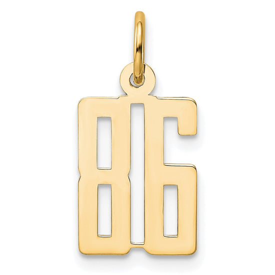 14k Small Elongated Number 86 Charm