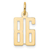 14k Small Elongated Number 86 Charm