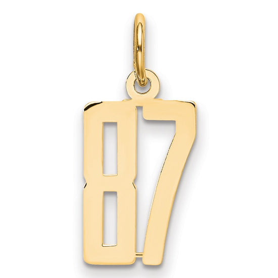 14k Small Elongated Number 87 Charm
