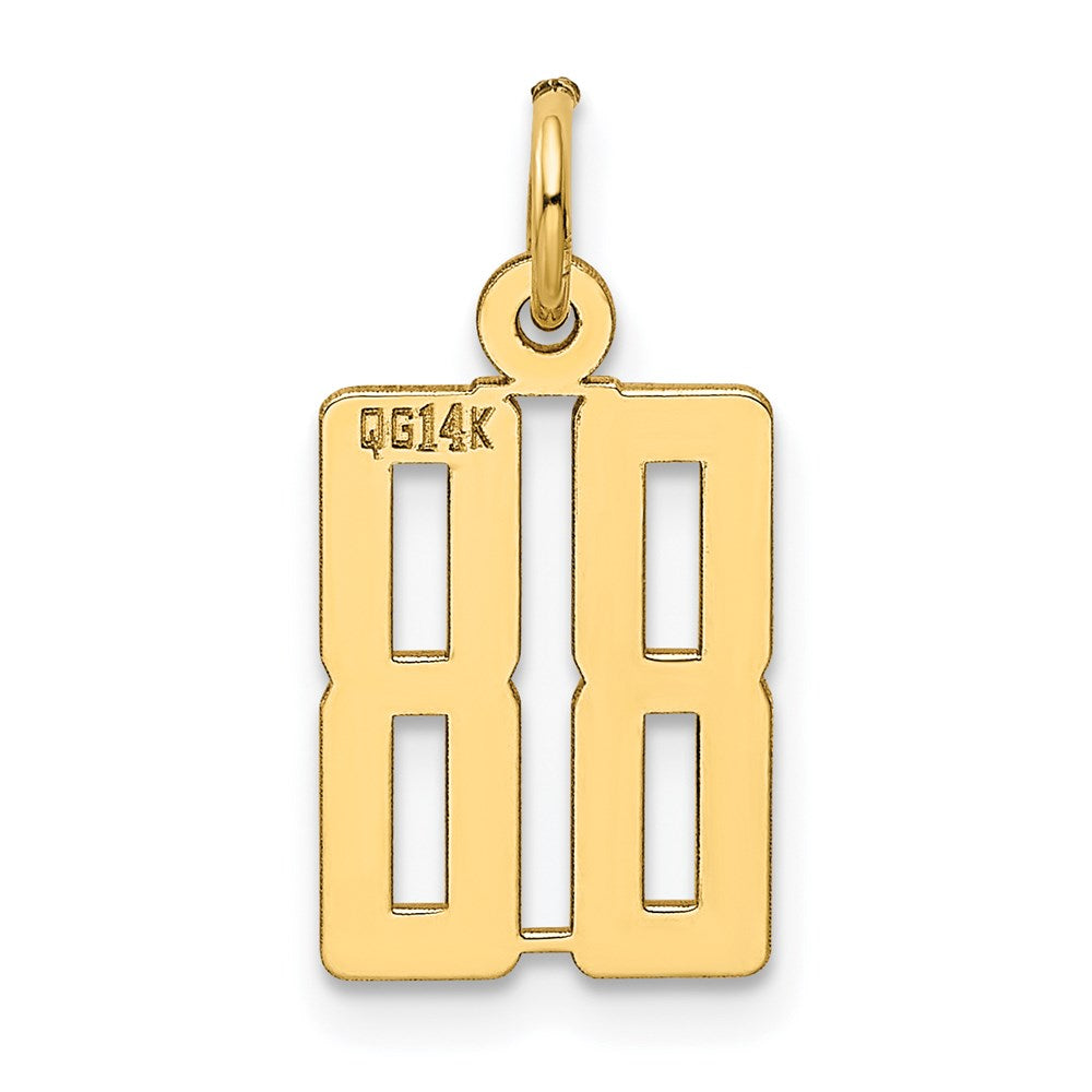 14k Small Elongated Number 88 Charm