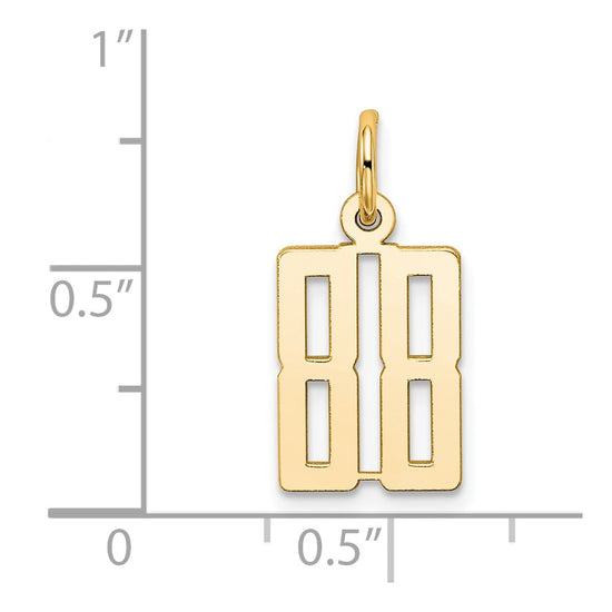 14k Small Elongated Number 88 Charm