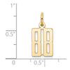 14k Small Elongated Number 88 Charm