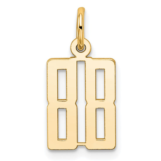 14k Small Elongated Number 88 Charm