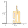 14k Small Elongated Number 91 Charm
