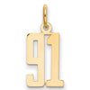 14k Small Elongated Number 91 Charm