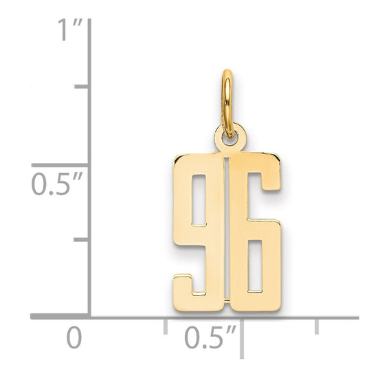 14k Small Elongated Number 96 Charm