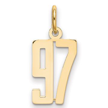 14k Small Elongated Number 97 Charm