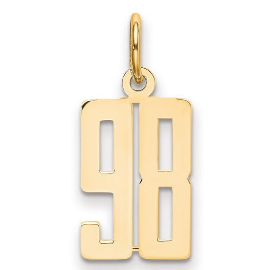 14k Small Elongated Number 98 Charm