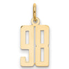 14k Small Elongated Number 98 Charm