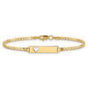 14k Polished Solid Chain/Solid Plate Curb Link Cut-out Heart 20x5mm Plate 8 inch ID Bracelet