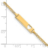 14k Polished Solid Chain/Solid Plate Curb Link Cut-out Heart 20x5mm Plate 7 inch ID Bracelet