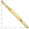 14k Polished Solid Chain/Solid Plate Figaro Link Diamond-cut 39x8mm Plate 8 inch ID Bracelet