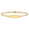 14k Polished Solid Chain/Solid Plate Figaro Link 19.5x5.5mm Plate 8 inch ID Bracelet