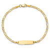 14k Polished Solid Chain/Solid Plate Figaro Link 19.5x5.5mm Plate 8 inch ID Bracelet