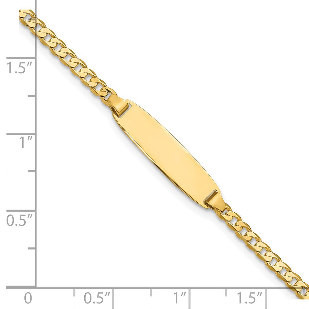 14k Polished Solid Chain/Solid Plate Curb Link 19.5x5.5mm Plate 8 inch ID Bracelet