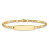 14k Polished Solid Chain/Solid Plate 3.0mm Figaro Link 25.5x7.3mm Plate 7 inch ID Bracelet