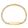 14k Polished Solid Chain/Solid Plate 3.0mm Figaro Link 25.5x7.3mm Plate 7 inch ID Bracelet