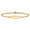 14k Polished Solid Chain/Solid Plate Figaro Link 24.6x5.5mm Plate 7 inch ID Bracelet