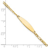 14k Polished Solid Chain/Solid Plate Figaro Link 24.6x5.5mm Plate 7 inch ID Bracelet