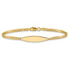 14k Polished Solid Chain/Solid Plate Curb Link 36x5.1mm Plate 8 inch ID Bracelet