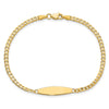 14k Polished Solid Chain/Solid Plate Curb Link 36x5.1mm Plate 8 inch ID Bracelet