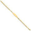 14k Polished Solid Chain/Solid Plate 3.0mm Figaro Link 29x7.5mm Plate 7 inch ID Bracelet