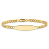 14k Polished Solid Chain/Solid Plate Flat Curb Link 29.5x8mm Plate 7 inch ID Bracelet
