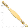 14k Polished Solid Chain/Solid Plate Flat Curb Link 29.5x8mm Plate 7 inch ID Bracelet