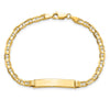 14k Polished Solid Chain/Solid Plate Anchor Link 24.5x4.5mm Plate 7 inch ID Bracelet