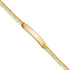 14k Polished Solid Chain/Solid Plate Anchor Link 24.5x4.5mm Plate 7 inch ID Bracelet